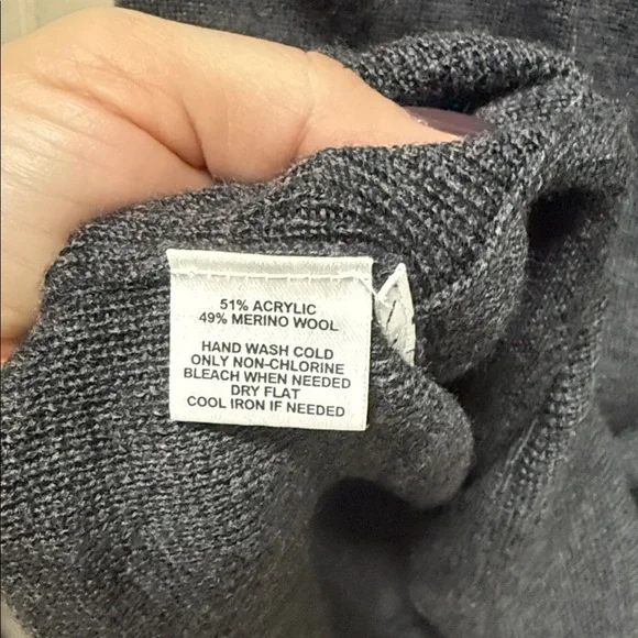 LOFT Charcoal Long Sleeve Wrap Dress - Picture 3 of 3